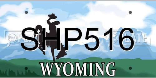 SHP516 Wyoming License Plate