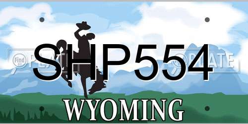 SHP554 Wyoming License Plate