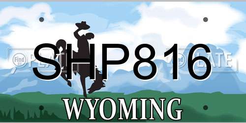 SHP816 Wyoming License Plate