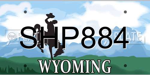 SHP884 Wyoming License Plate