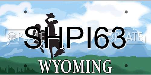 SHPI63 Wyoming License Plate