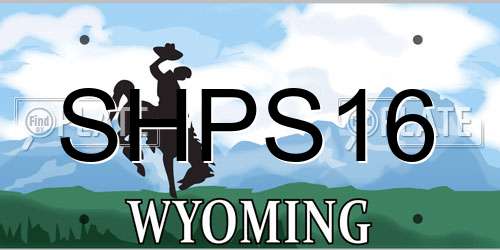 SHPS16 Wyoming License Plate