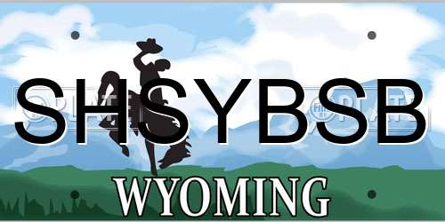SHSYBSB Wyoming License Plate