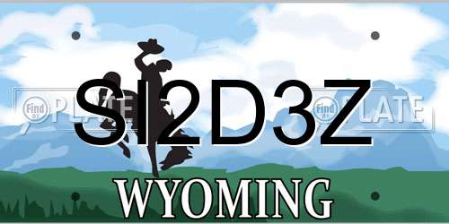 SI2D3Z Wyoming License Plate