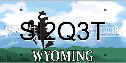 SI2Q3T Wyoming License Plate
