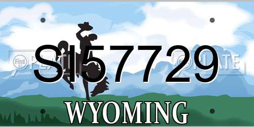SI57729 Wyoming License Plate