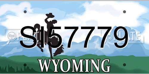 SI57779 Wyoming License Plate