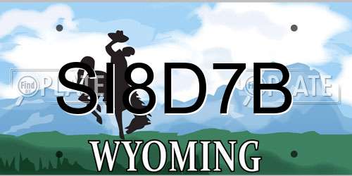 SI8D7B Wyoming License Plate