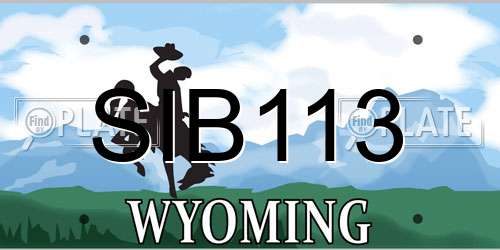 SIB113 Wyoming License Plate
