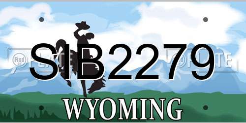 SIB2279 Wyoming License Plate