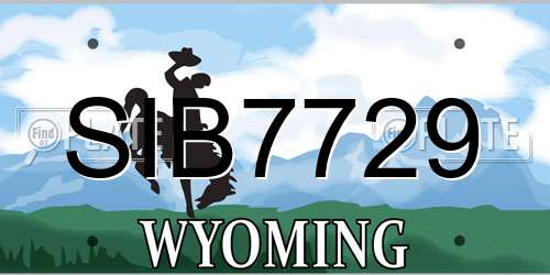 SIB7729 Wyoming License Plate