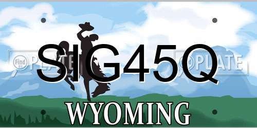 SIG45Q Wyoming License Plate