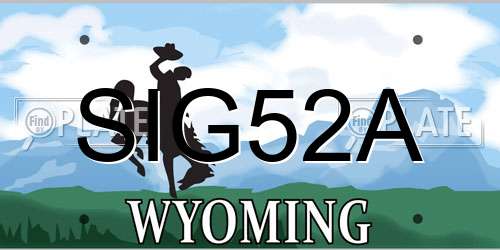 SIG52A Wyoming License Plate