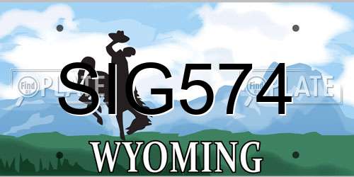 SIG574 Wyoming License Plate