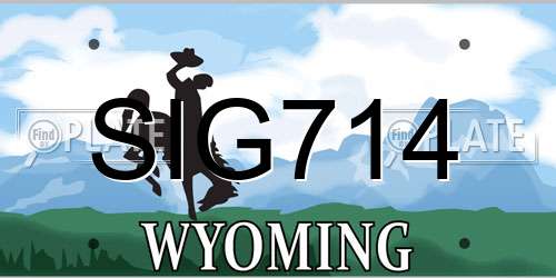 SIG714 Wyoming License Plate