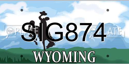 SIG874 Wyoming License Plate