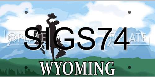 SIGS74 Wyoming License Plate