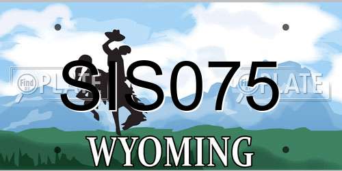 SIS075 Wyoming License Plate