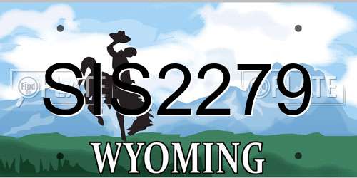 SIS2279 Wyoming License Plate