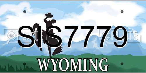 SIS7779 Wyoming License Plate