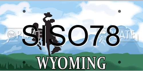 SISO78 Wyoming License Plate