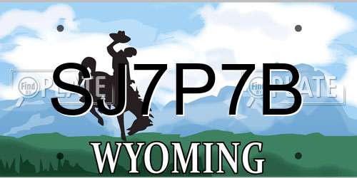 SJ7P7B Wyoming License Plate