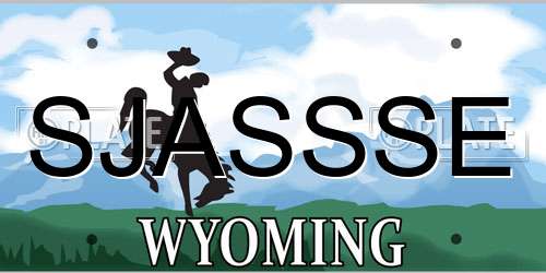 SJASSSE Wyoming License Plate