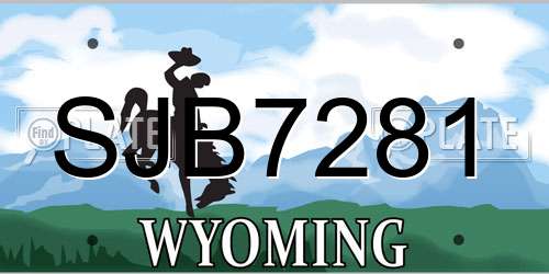 SJB7281 Wyoming License Plate
