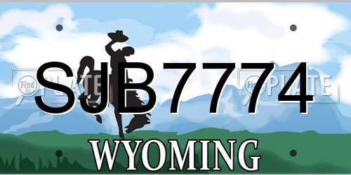 SJB7774 Wyoming License Plate