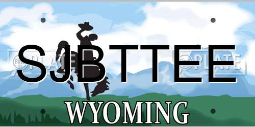 SJBTTEE Wyoming License Plate