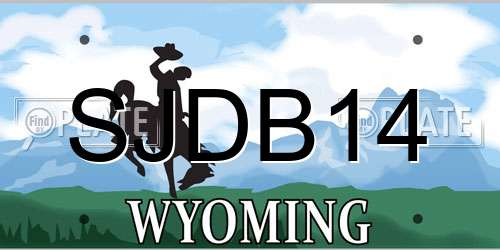 SJDB14 Wyoming License Plate