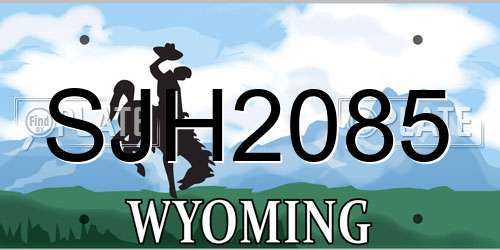 SJH2085 Wyoming License Plate