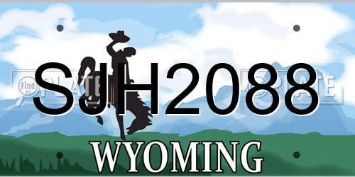 SJH2088 Wyoming License Plate