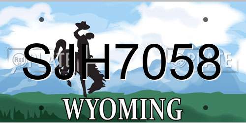 SJH7058 Wyoming License Plate