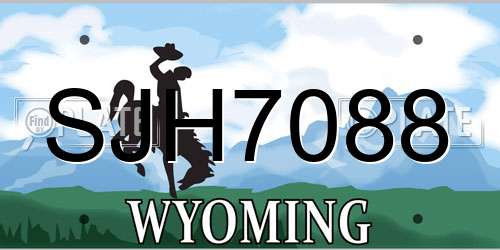SJH7088 Wyoming License Plate