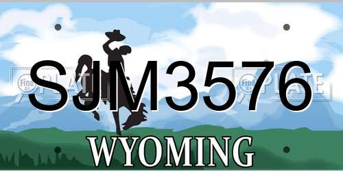 SJM3576 Wyoming License Plate