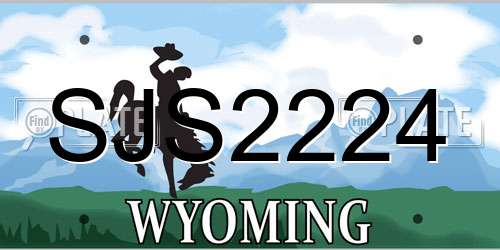 SJS2224 Wyoming License Plate