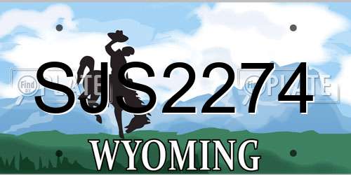 SJS2274 Wyoming License Plate