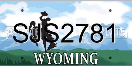SJS2781 Wyoming License Plate