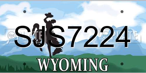 SJS7224 Wyoming License Plate