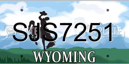 SJS7251 Wyoming License Plate
