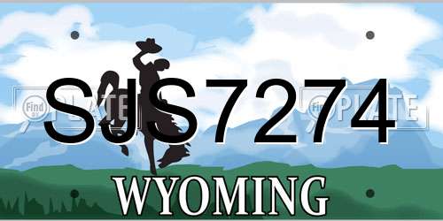 SJS7274 Wyoming License Plate