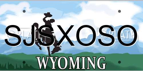 SJSXOSO Wyoming License Plate