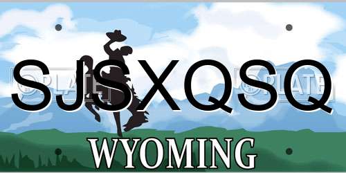 SJSXQSQ Wyoming License Plate