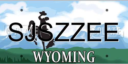 SJSZZEE Wyoming License Plate