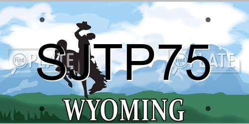 SJTP75 Wyoming License Plate