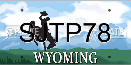 SJTP78 Wyoming License Plate