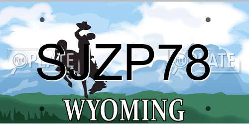 SJZP78 Wyoming License Plate