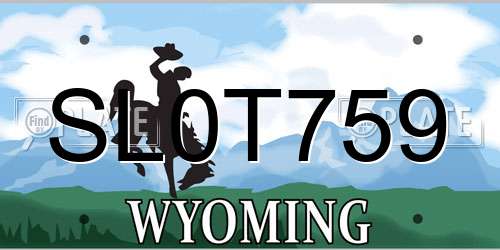 SL0T759 Wyoming License Plate