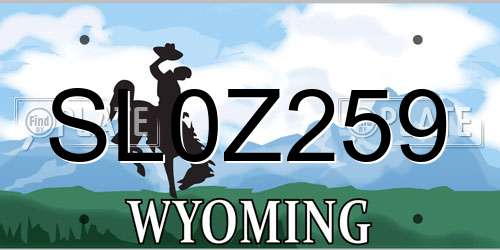 SL0Z259 Wyoming License Plate